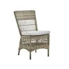 REMISE allant jusqu. Sika-Design Chaise Repas En Aluminium Et Fibre Synthétique Taupe Et Coussin Blanc 13