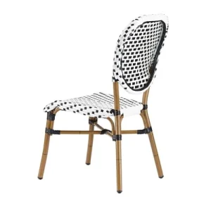 Rotin Design Chaise Tressée Blanche Et Noire Officielle 11