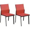 marques pas cher Proloisirs Chaises De Jardin Empilables Delia (lot De 2) Gris, Rouge 22