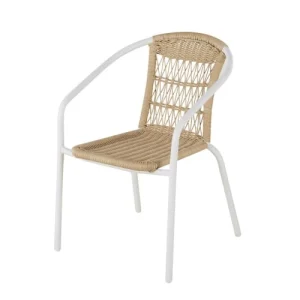 Couleurs variées Maisons Du Monde Chaises De Jardin En Acier Blanc Et Résine Tressée (x2) 18