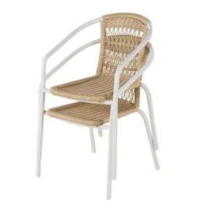 Couleurs variées Maisons Du Monde Chaises De Jardin En Acier Blanc Et Résine Tressée (x2) 14