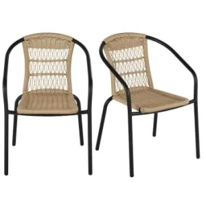 Maisons Du Monde Chaises De Jardin En Acier Noir Et Résine Tressée (x2) prix le plus bas 18