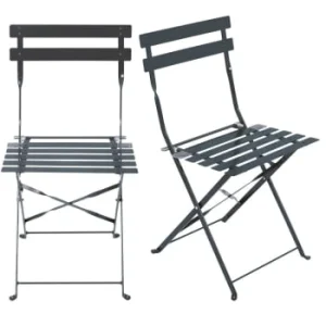 pas cher marque Maisons Du Monde Chaises De Jardin Professionnelles Pliables En Acier Noir (x2) 18