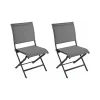 Proloisirs Chaises Pliante Jardin En Aluminium Elegance (lot De 2) Gris site pas cher 16