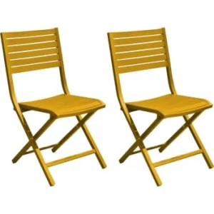 Proloisirs Chaises Pliantes En Aluminium (Lot De 2) Tournesol excellente qualité 13