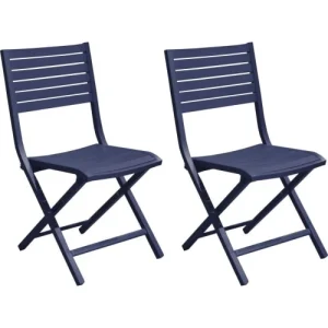 Proloisirs Chaises Pliantes En Aluminium Lucca (lot De 2) Bleu Top ventes 14