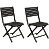 mode pas chere Proloisirs Chaises Pliantes En Aluminium Lucca (lot De 2) Graphite 22