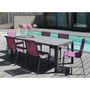 Proloisirs Chaises Pour L’extérieur En Aluminium (Lot De 2) Taupe Et Lilas en vente 10