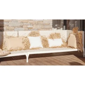 mode pas cher MX HOME Coussin Carré Blanc à Frange 7