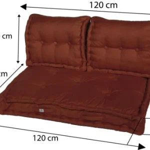 Pas Cher soldes France Deco Arts Coussins Pour Palette Capitonné En Polyester 120x80x20cm Terracotta 16