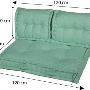 grande popularité Deco Arts Coussins Pour Palette Capitonné En Polyester 120x80x20cm Vert 16