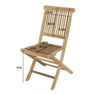 boutique paris MACABANE Ensemble De 2 Chaises De Jardin En Bois Teck 18