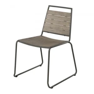 MACABANE Ensemble De 2 Chaises De Jardin En Teck Teinté Grisé SOLDES TOUT À 14