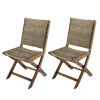 MACABANE Ensemble De 2 Chaises Jardin En Acacia Et Rotin Synthétique Paris 20