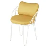 Maisons Du Monde Fauteuil à Dîner De Jardin En Acier Blanc Et Coussins Ocre Livraison Standard/Rapide 20