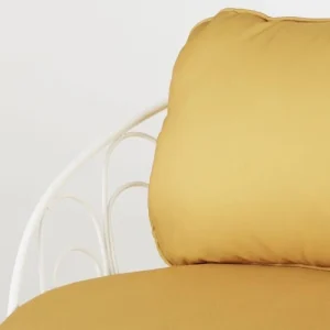 Maisons Du Monde Fauteuil à Dîner De Jardin En Acier Blanc Et Coussins Ocre Livraison Standard/Rapide 13