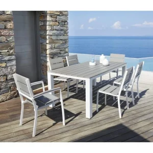 boutique pas cher Maisons Du Monde Fauteuil à Dîner De Jardin En Aluminium Blanc 14