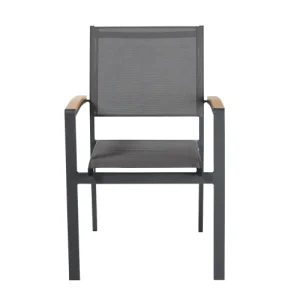 l'unique style Maisons Du Monde Fauteuil à Dîner De Jardin En Aluminium Gris Anthracite 12