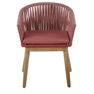 Maisons Du Monde Fauteuil à Dîner De Jardin En Corde Tressée Terracotta Et Acacia Massif grande promotion 12