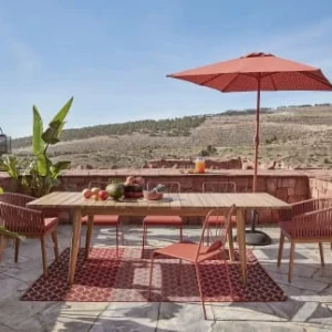 Maisons Du Monde Fauteuil à Dîner De Jardin En Corde Tressée Terracotta Et Acacia Massif grande promotion 18