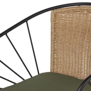 Maisons Du Monde Fauteuil à Dîner De Jardin En Résine Imitation Rotin Et Coussin Vert Kaki prix le plus bas 14