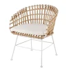 site en ligne Maisons Du Monde Fauteuil à Dîner De Jardin En Résine Imitation Rotin Et Toile Blanche 13