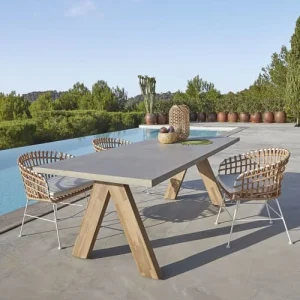 site en ligne Maisons Du Monde Fauteuil à Dîner De Jardin En Résine Imitation Rotin Et Toile Blanche 16