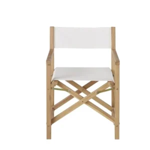 Maisons Du Monde Fauteuil à Dîner De Jardin Pliant En Toile Plastifiée écrue Et Bois D’acacia Massif à prix imbattables 8