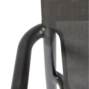 économies garanties Arcane Fauteuil Aluminium Textilène Gris Anthracite 12