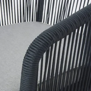 Maisons Du Monde Fauteuil De Bar De Jardin Professionnel En Corde Tressée Anthracite Et Toile Gris Clair pas cher en ligne 16