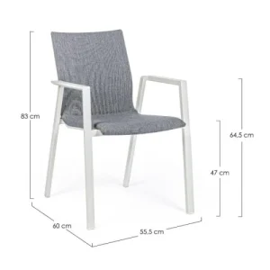 meilleur service Bizzotto Fauteuil De Jardin Aluminium Blanc Cassé 18