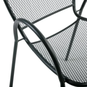 Livraison rapide Essenciel Green Fauteuil De Jardin Empilable En Acier Noir 16