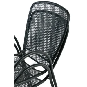 Livraison rapide Essenciel Green Fauteuil De Jardin Empilable En Acier Noir 18