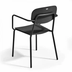 site pas cher Oviala Fauteuil De Jardin En Aluminium Avec Accoudoirs Noir 10