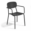 site pas cher Oviala Fauteuil De Jardin En Aluminium Avec Accoudoirs Noir 20