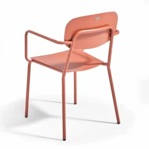 Oviala Fauteuil De Jardin En Aluminium Avec Accoudoirs Terracotta magasin paris 10