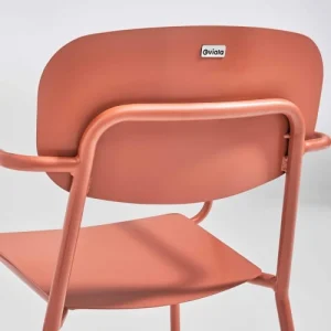 Oviala Fauteuil De Jardin En Aluminium Avec Accoudoirs Terracotta magasin paris 14