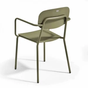 Oviala Fauteuil De Jardin En Aluminium Avec Accoudoirs Vert Kaki haute qualité 10