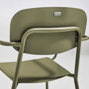 Oviala Fauteuil De Jardin En Aluminium Avec Accoudoirs Vert Kaki haute qualité 14