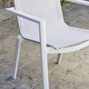 soldes ligne BOIS DESSUS BOIS DESSOUS Fauteuil De Jardin En Aluminium Blanc Et Textilène Gris 14