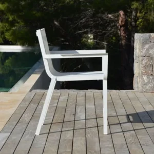 Arcane Fauteuil De Jardin En Aluminium Et Textilène Blanc solde en ligne 18