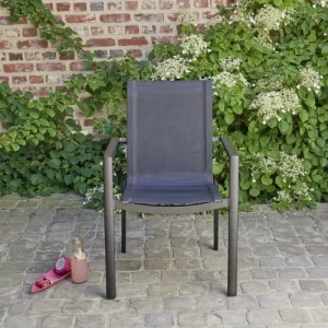 BOIS DESSUS BOIS DESSOUS Fauteuil De Jardin En Aluminium Et Textilène Gris beauté 12