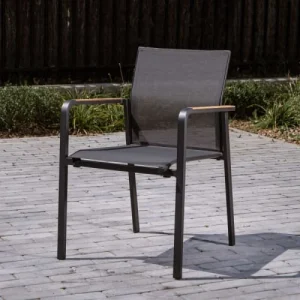 Authenticité garantie Arbonie Fauteuil De Jardin En Aluminium Et Textilène Gris 10