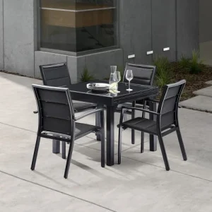 BOIS DESSUS BOIS DESSOUS Fauteuil De Jardin En Aluminium Et Textilène Noir Achat 18