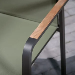 boutique en ligne france Arbonie Fauteuil De Jardin En Aluminium Et Textilène Vert 16