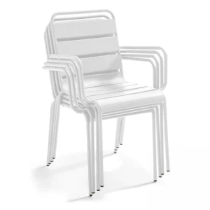 mode Oviala Fauteuil De Jardin En Métal Blanc 10