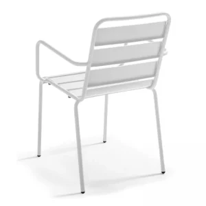 mode Oviala Fauteuil De Jardin En Métal Blanc 12