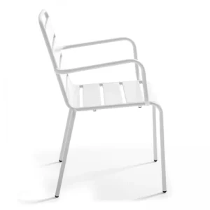 mode Oviala Fauteuil De Jardin En Métal Blanc 16