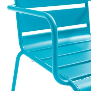 en ligne Oviala Fauteuil De Jardin En Métal Bleu 18