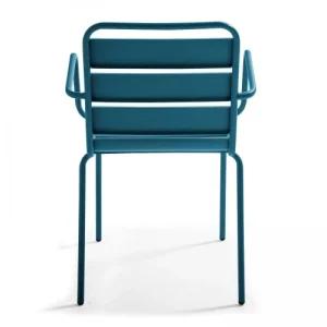 De Qualité Oviala Fauteuil De Jardin En Métal Bleu Pacific 14